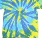COLORTONE Mens Blue Green & Yellow Tie Dye T-Shirt M Short Sleeve Crew Neck