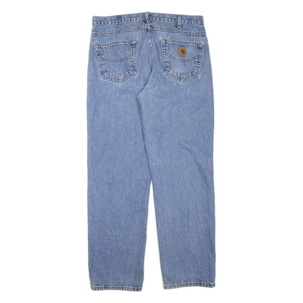 CARHARTT Womens Regular Fit Blue Denim Jeans W36 L32 Classic Cotton Blend Zip