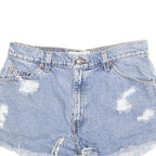 LEVI'S Womens Shorts Blue Distressed Denim M W30 Casual Cut-Off