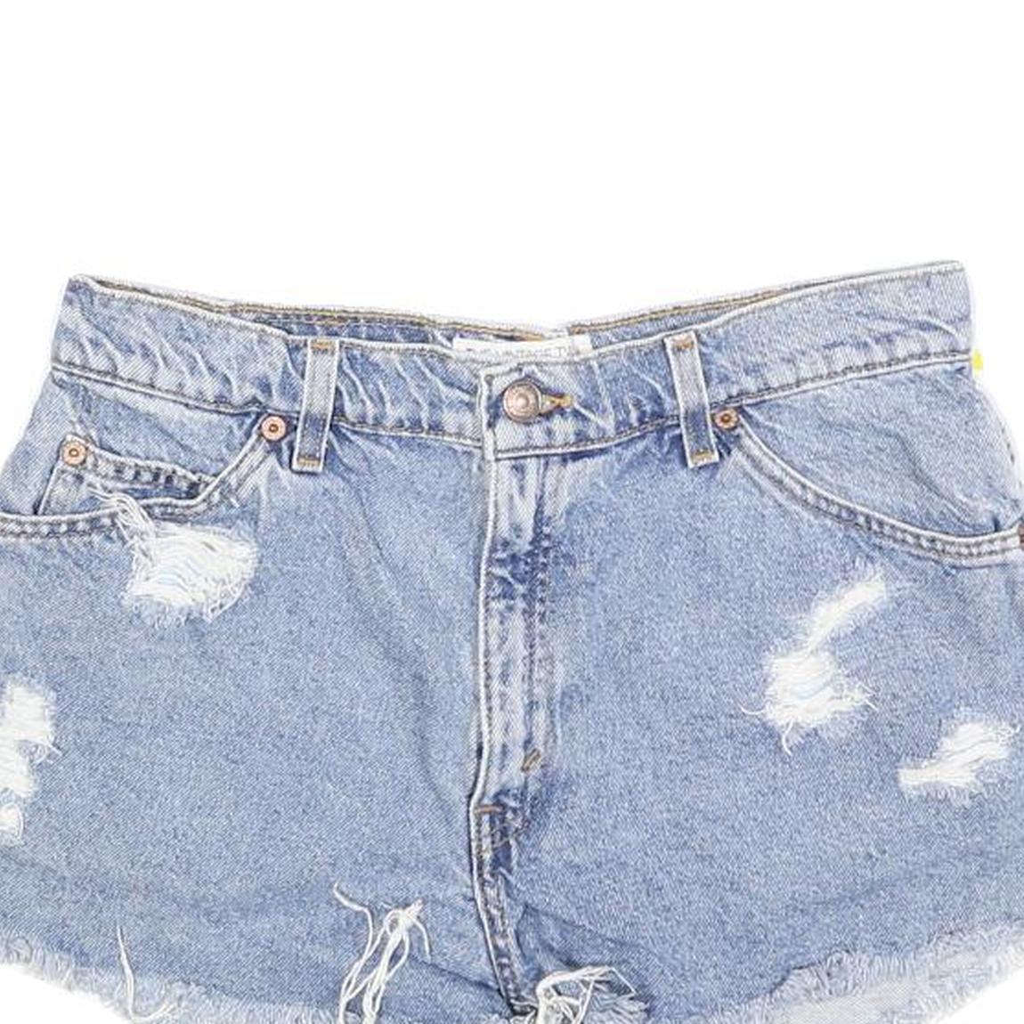 LEVI'S Womens Shorts Blue Distressed Denim M W30 Casual Cut-Off
