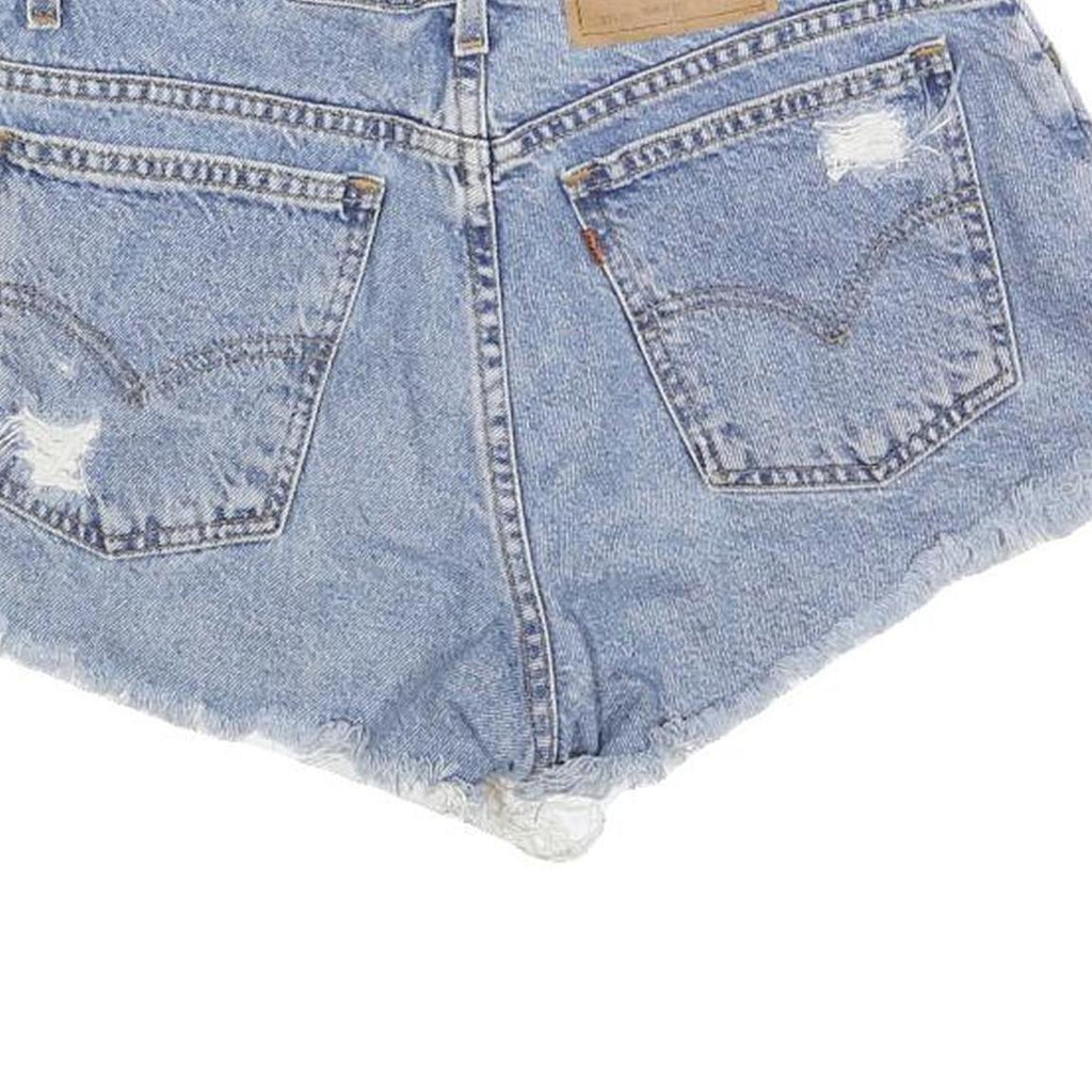 LEVI'S Womens Shorts Blue Distressed Denim M W30 Casual Cut-Off