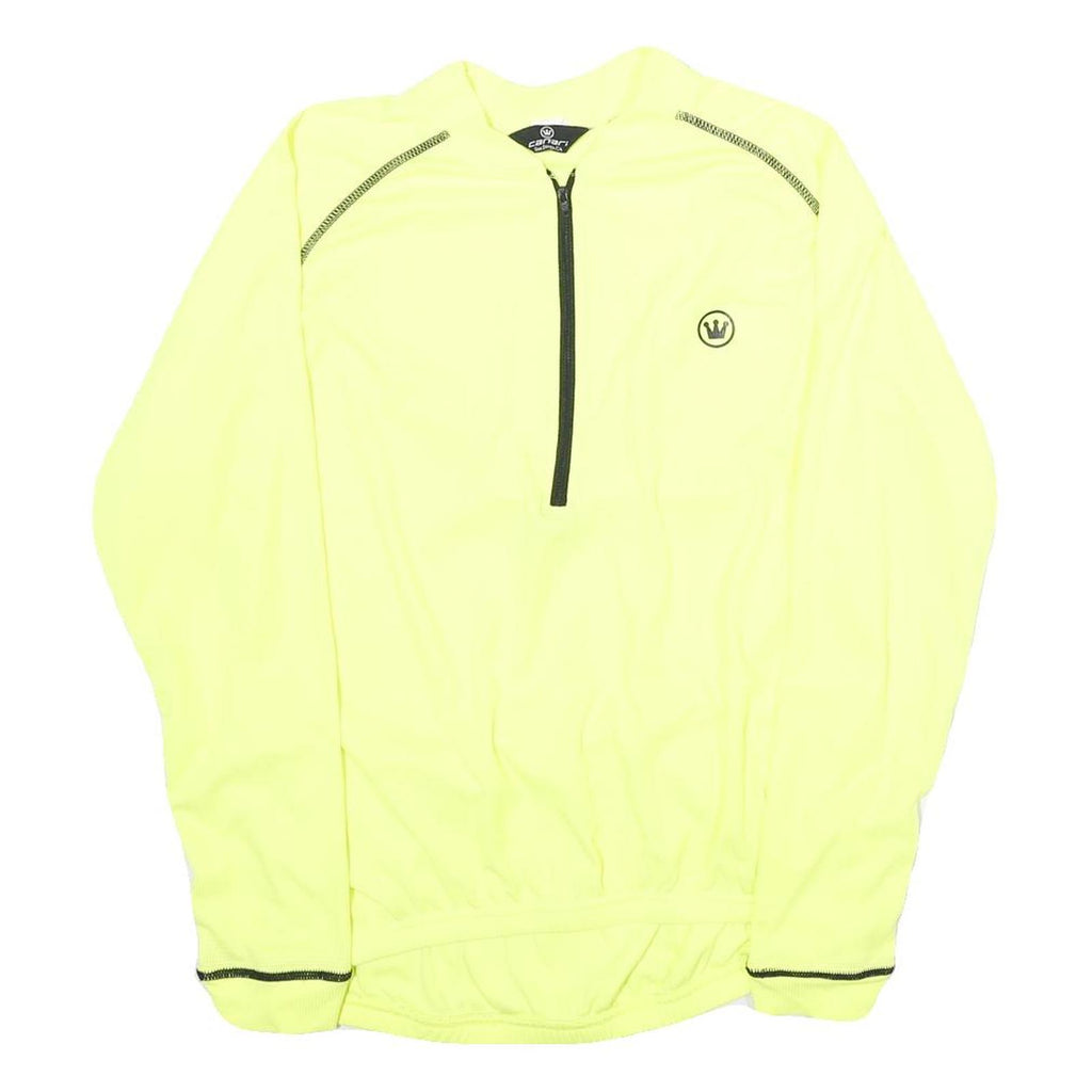CANARI Mens Yellow Long Sleeve Zip Neck Polyester Cycling Jersey M