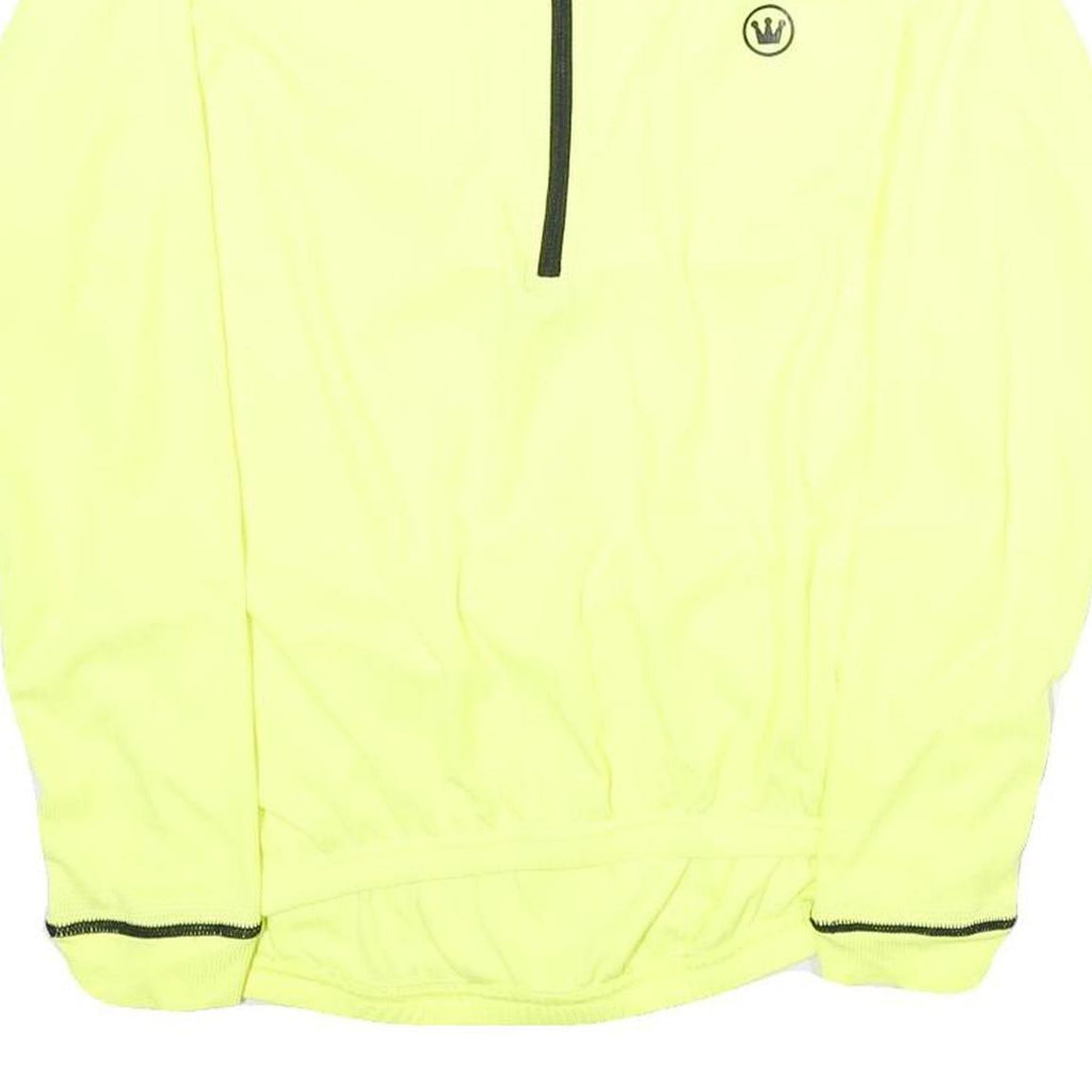 CANARI Mens Yellow Long Sleeve Zip Neck Polyester Cycling Jersey M