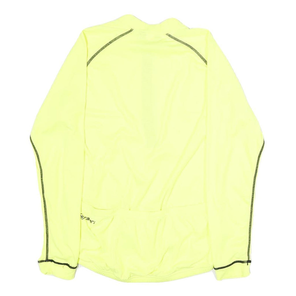 CANARI Mens Yellow Long Sleeve Zip Neck Polyester Cycling Jersey M