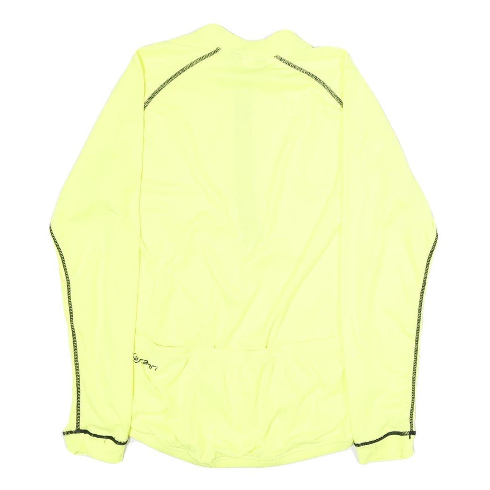 CANARI Mens Yellow Long Sleeve Zip Neck Polyester Cycling Jersey M
