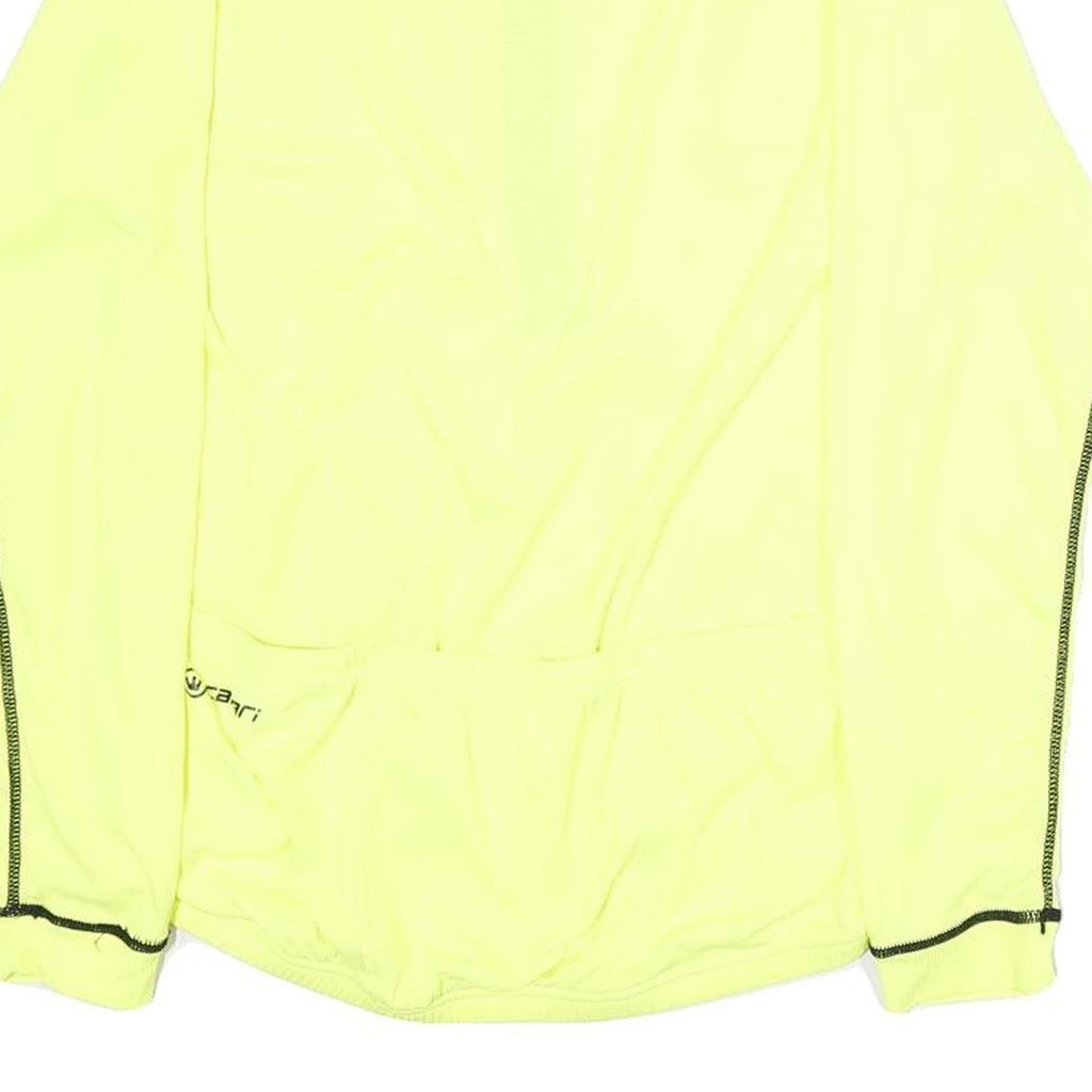 CANARI Mens Yellow Long Sleeve Zip Neck Polyester Cycling Jersey M