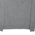 CHAPS Mens Grey Cable Knit Cotton Blend Jumper Crew Neck XL Classic Style