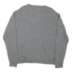 CHAPS Mens Grey Cable Knit Cotton Blend Jumper Crew Neck XL Classic Style