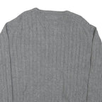 CHAPS Mens Grey Cable Knit Cotton Blend Jumper Crew Neck XL Classic Style