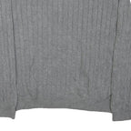 CHAPS Mens Grey Cable Knit Cotton Blend Jumper Crew Neck XL Classic Style