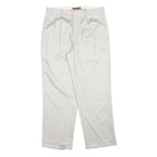 DOCKERS Mens Cotton Blend White Regular Straight Trousers W33 L30 Classic Zip