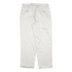 DOCKERS Mens Cotton Blend White Regular Straight Trousers W33 L30 Classic Zip