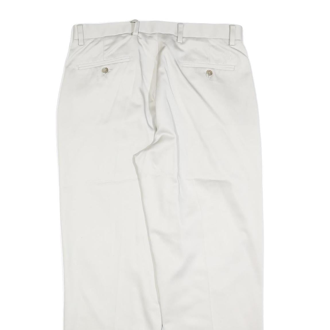 DOCKERS Mens Cotton Blend White Regular Straight Trousers W33 L30 Classic Zip