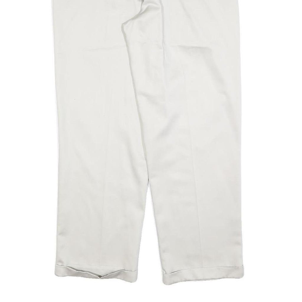 DOCKERS Mens Cotton Blend White Regular Straight Trousers W33 L30 Classic Zip