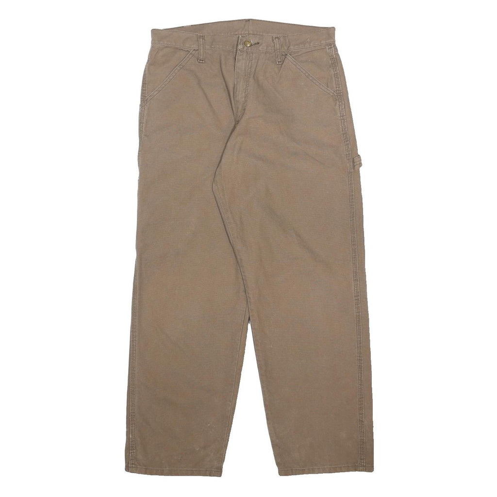 DICKIES Mens Cotton Beige Relaxed Straight Trousers W32 L30 Workwear