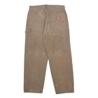 DICKIES Mens Cotton Beige Relaxed Straight Trousers W32 L30 Workwear