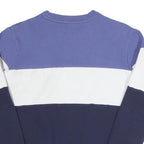 FILA Womens Blue & White Logo Crew Neck UK 6 Cotton Blend Sweatshirt Pullover