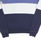 FILA Womens Blue & White Logo Crew Neck UK 6 Cotton Blend Sweatshirt Pullover
