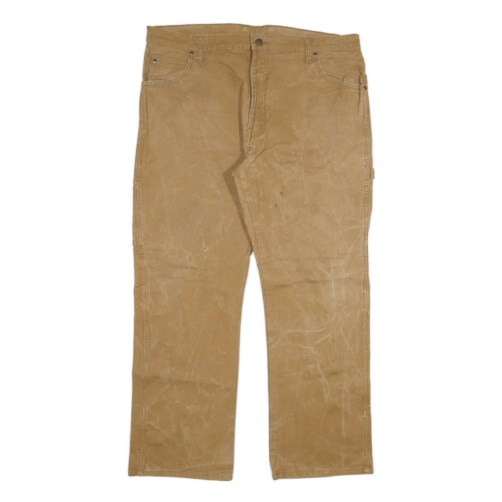 DICKIES Mens Jeans Beige Regular Straight Denim Light W38 L30 Durable Workwear