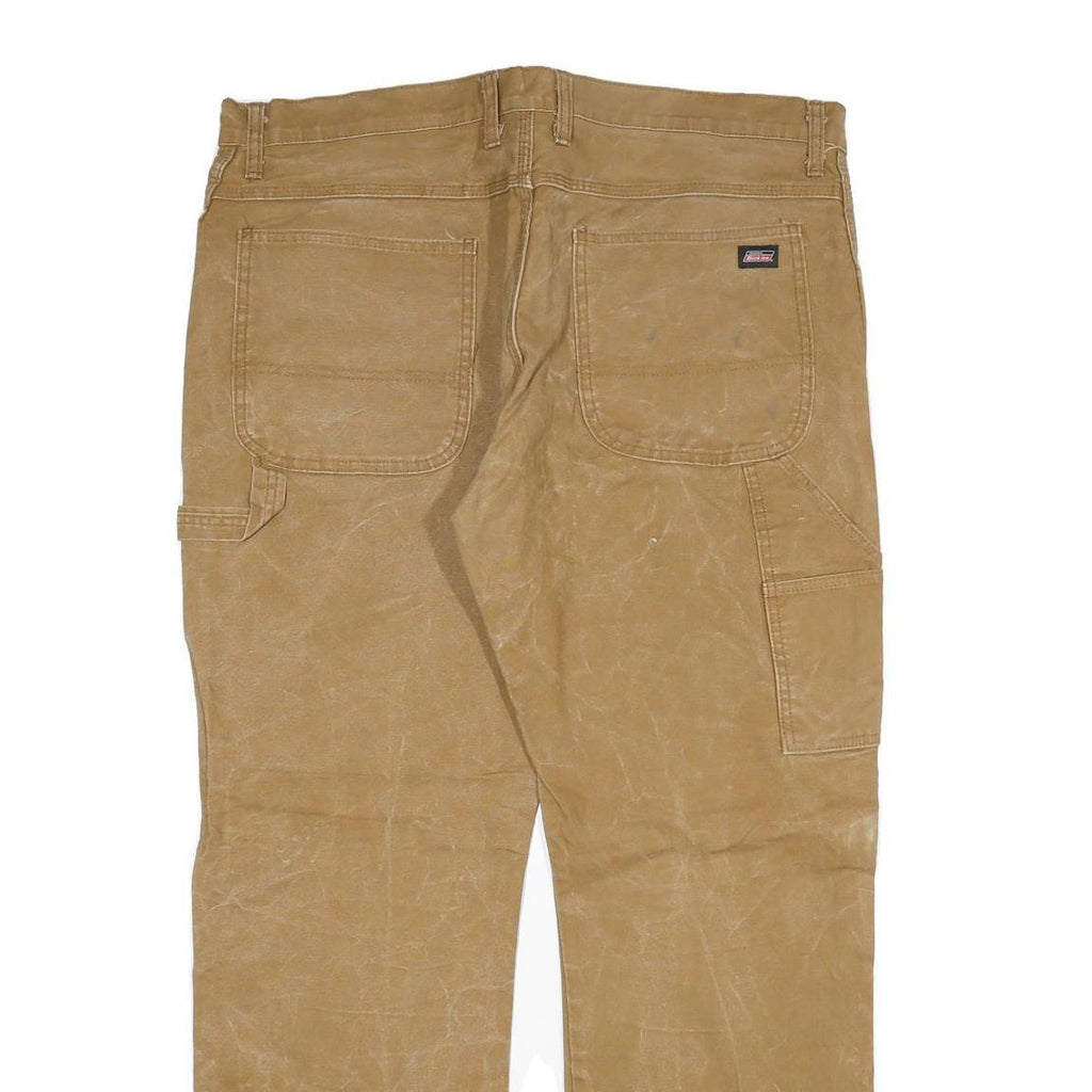 DICKIES Mens Jeans Beige Regular Straight Denim Light W38 L30 Durable Workwear