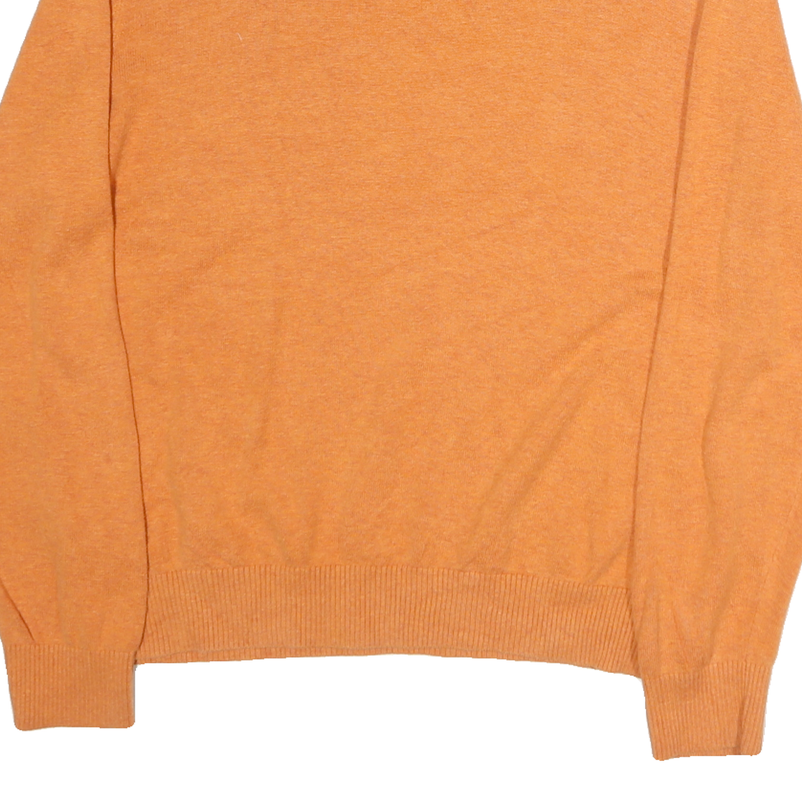 TOMMY HILFIGER Mens Orange Jumper V-Neck Basic Knit L Cotton Pullover