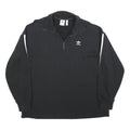ADIDAS Womens Black & White Sweatshirt Collared UK 18 Cotton Blend Zip