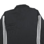 ADIDAS Womens Black & White Sweatshirt Collared UK 18 Cotton Blend Zip