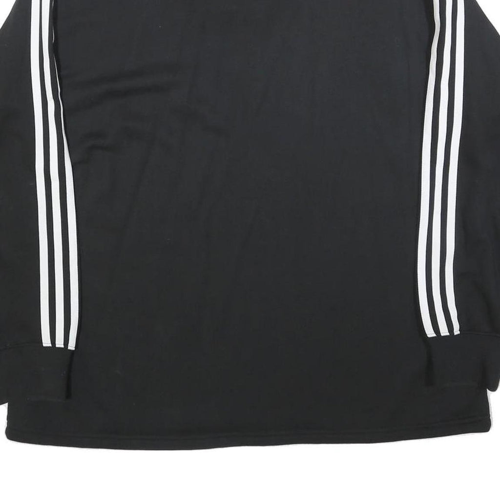 ADIDAS Womens Black & White Sweatshirt Collared UK 18 Cotton Blend Zip