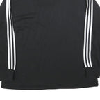 ADIDAS Womens Black & White Sweatshirt Collared UK 18 Cotton Blend Zip