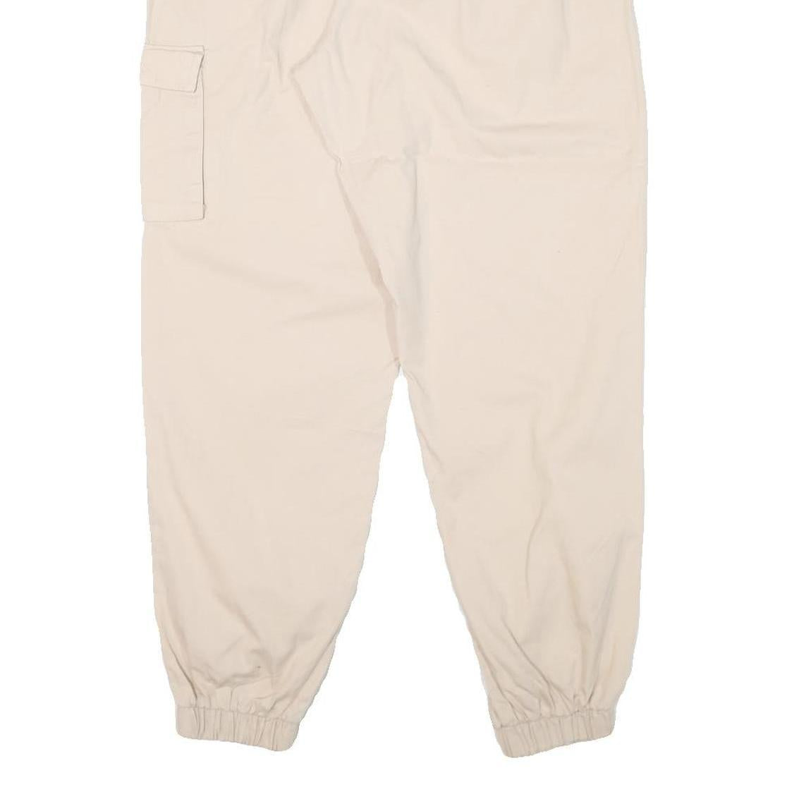 PUMA Mens Cotton Blend Beige Relaxed Drawstring Cargo Trousers W29 L27 Casual