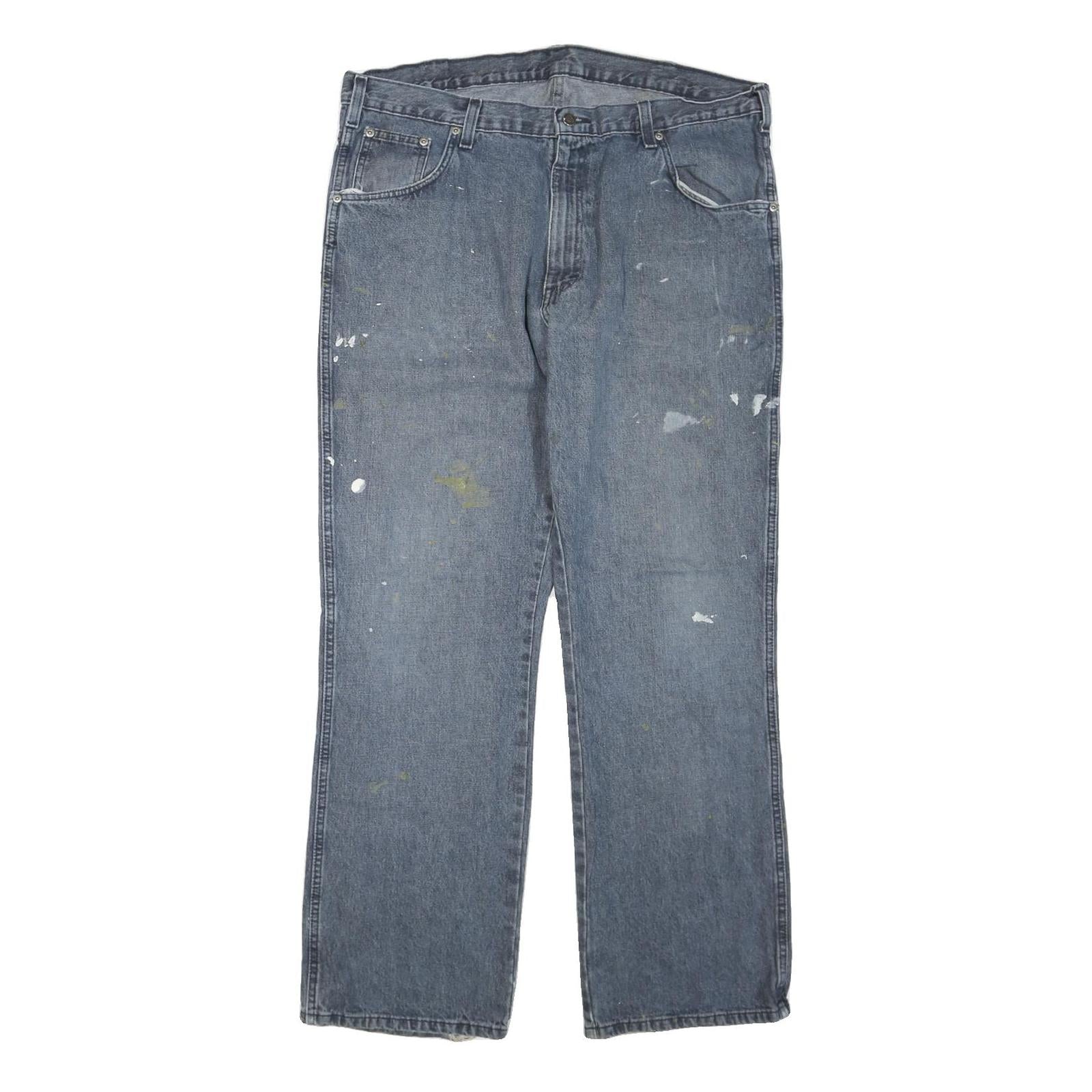 DICKIES Mens Regular Fit Blue Denim Jeans W40 L32 Cotton Blend Zip Pockets