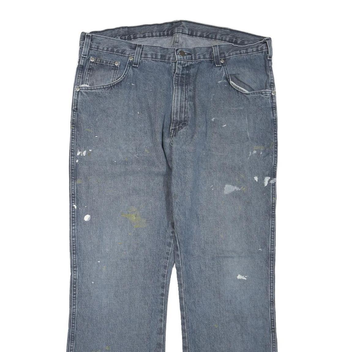 DICKIES Mens Regular Fit Blue Denim Jeans W40 L32 Cotton Blend Zip Pockets