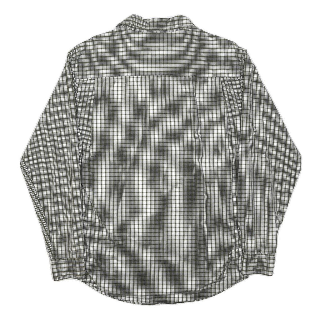 WRANGLER Mens Green & White Check Shirt S Casual Long Sleeve Cotton