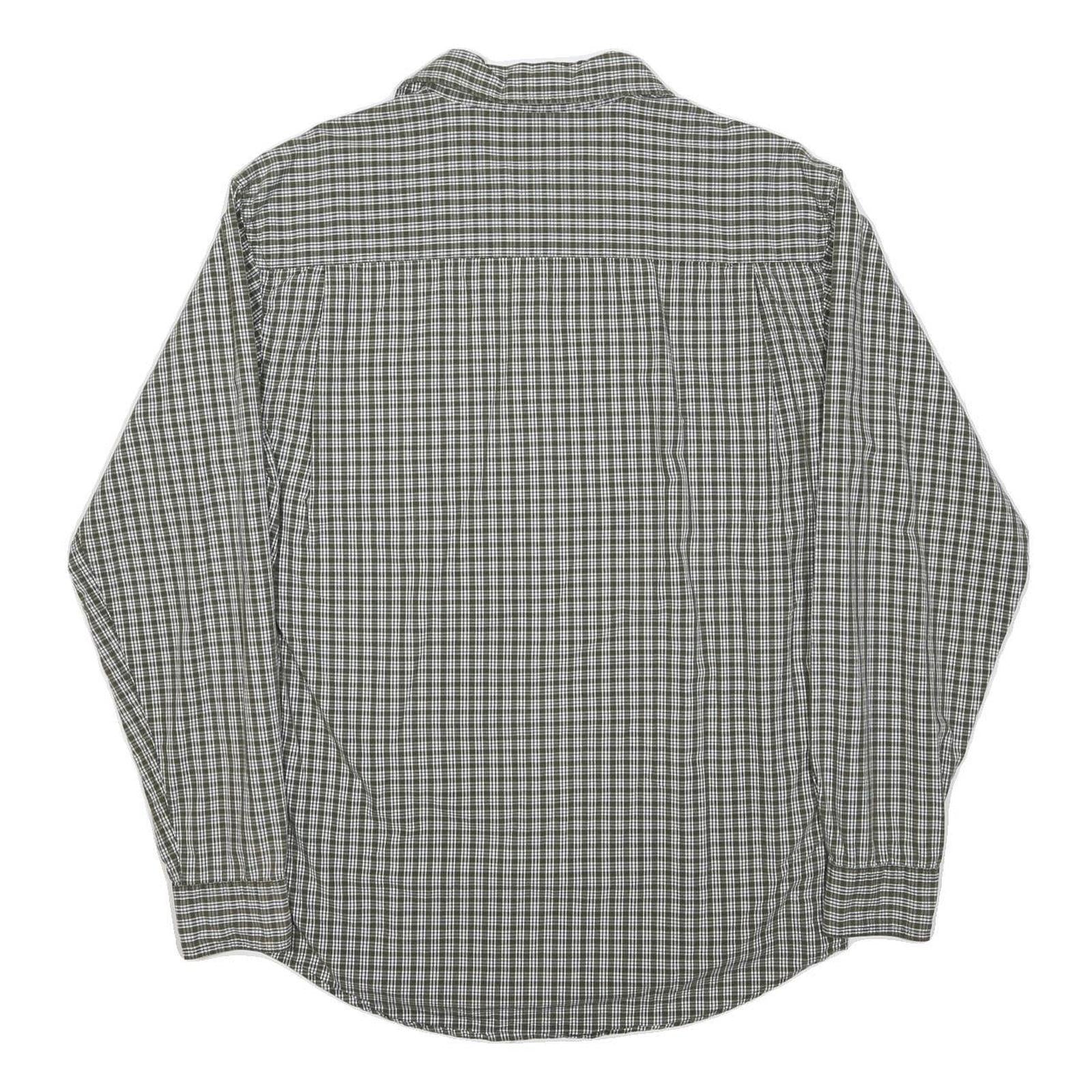 WRANGLER Mens Green & White Check Shirt S Casual Long Sleeve Cotton