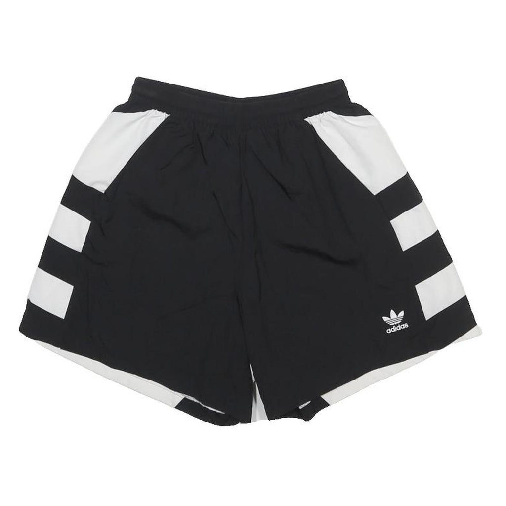 ADIDAS Womens Black & White Retro Shorts UK 6 W21 Casual Polyester