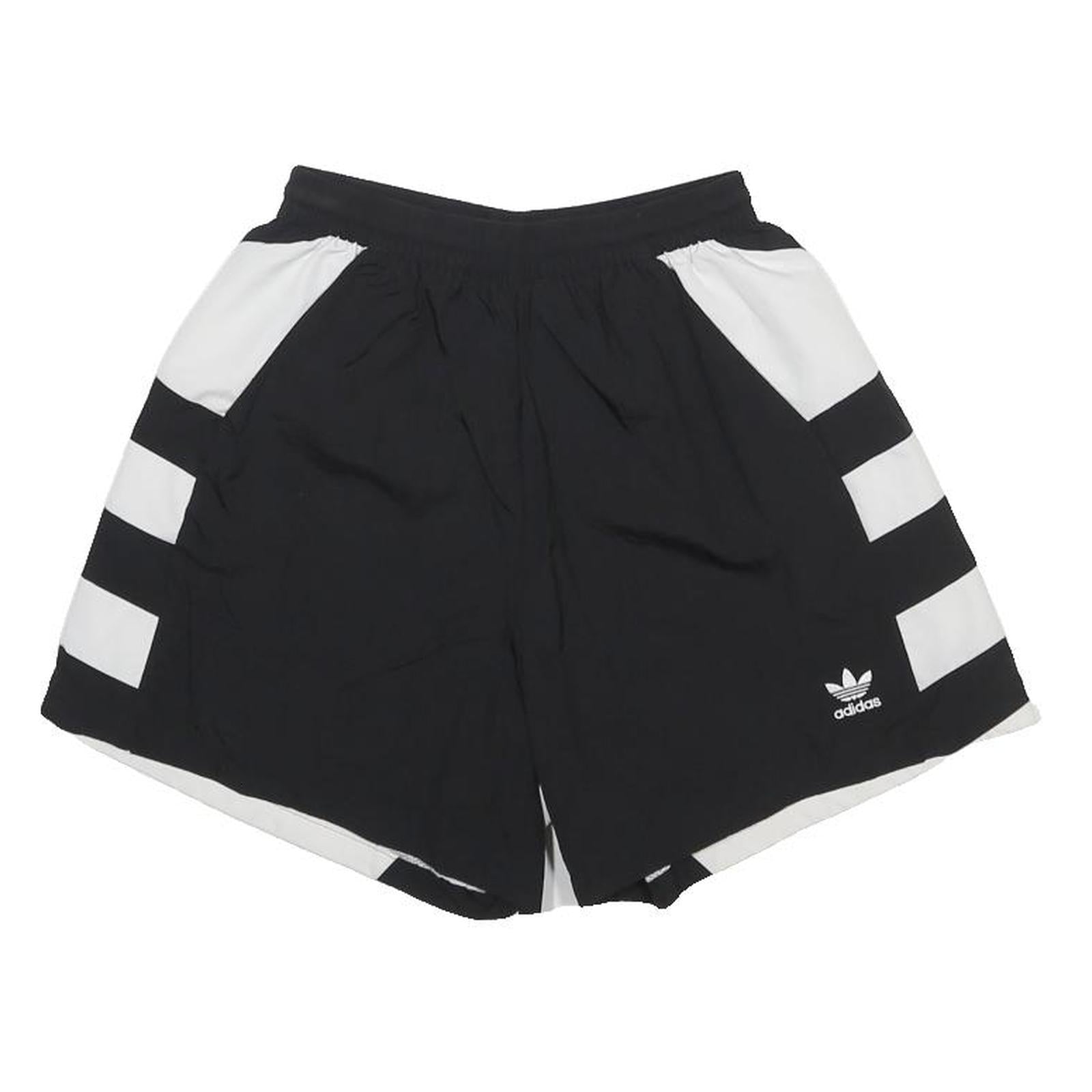 ADIDAS Womens Black & White Retro Shorts UK 6 W21 Casual Polyester