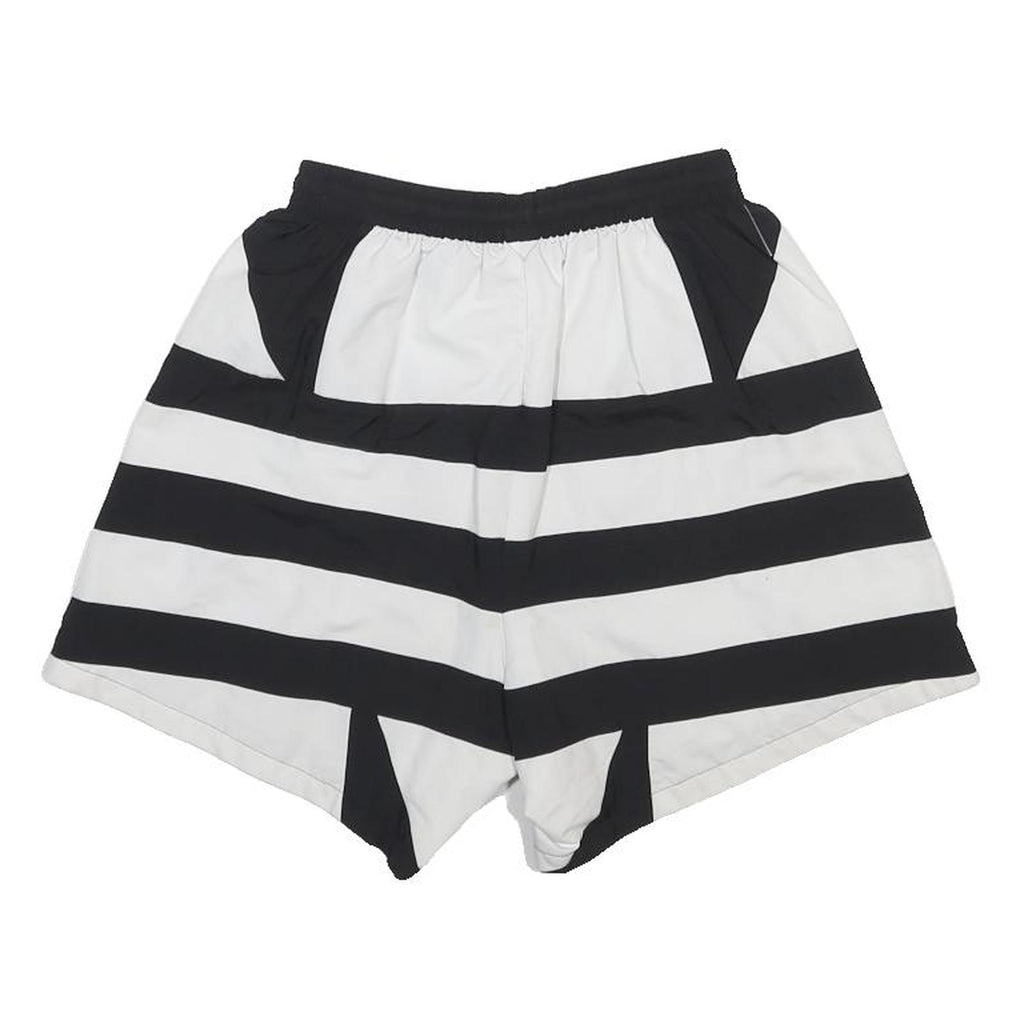 ADIDAS Womens Black & White Retro Shorts UK 6 W21 Casual Polyester