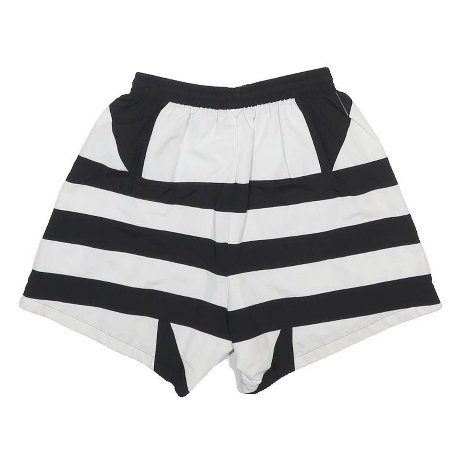 ADIDAS Womens Black & White Retro Shorts UK 6 W21 Casual Polyester