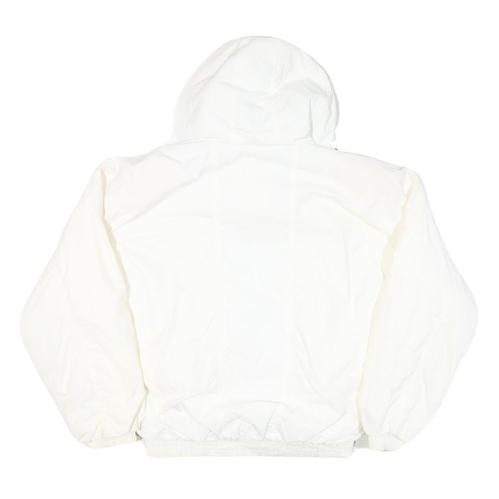 ONLINE Mens White Faux Fur Collar Zip Jacket L Polyester Blend Casual Outerwear