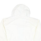 ONLINE Mens White Faux Fur Collar Zip Jacket L Polyester Blend Casual Outerwear