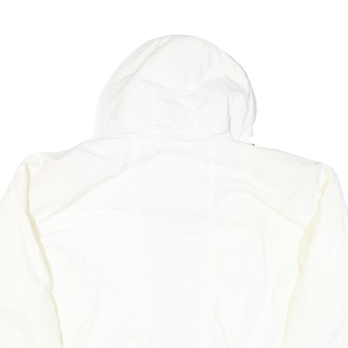 ONLINE Mens White Faux Fur Collar Zip Jacket L Polyester Blend Casual Outerwear