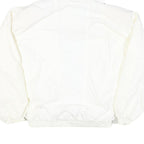 ONLINE Mens White Faux Fur Collar Zip Jacket L Polyester Blend Casual Outerwear