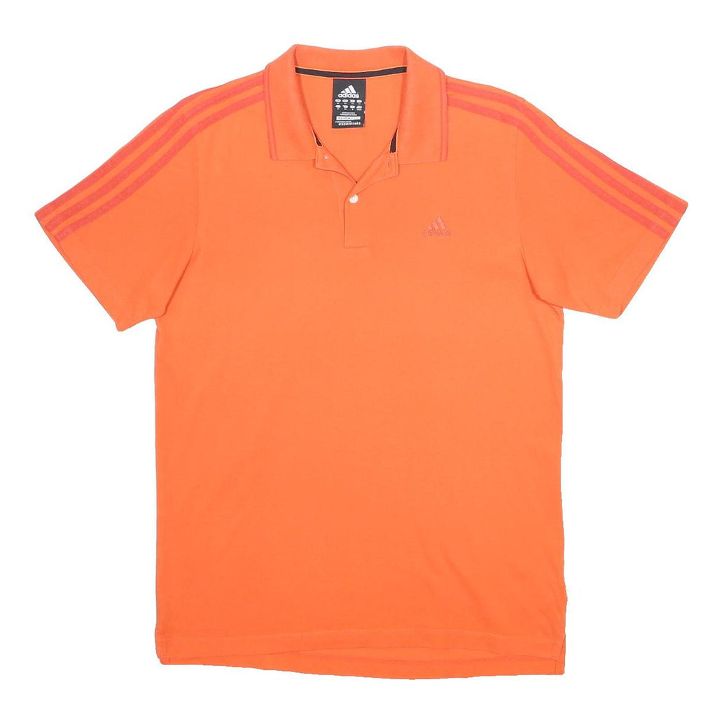 ADIDAS Mens Orange Short Sleeve Plain Polo Shirt M Cotton Blend Casual