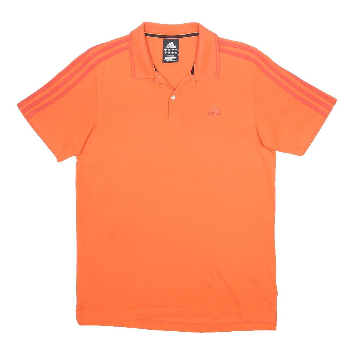 ADIDAS Mens Orange Short Sleeve Plain Polo Shirt M Cotton Blend Casual