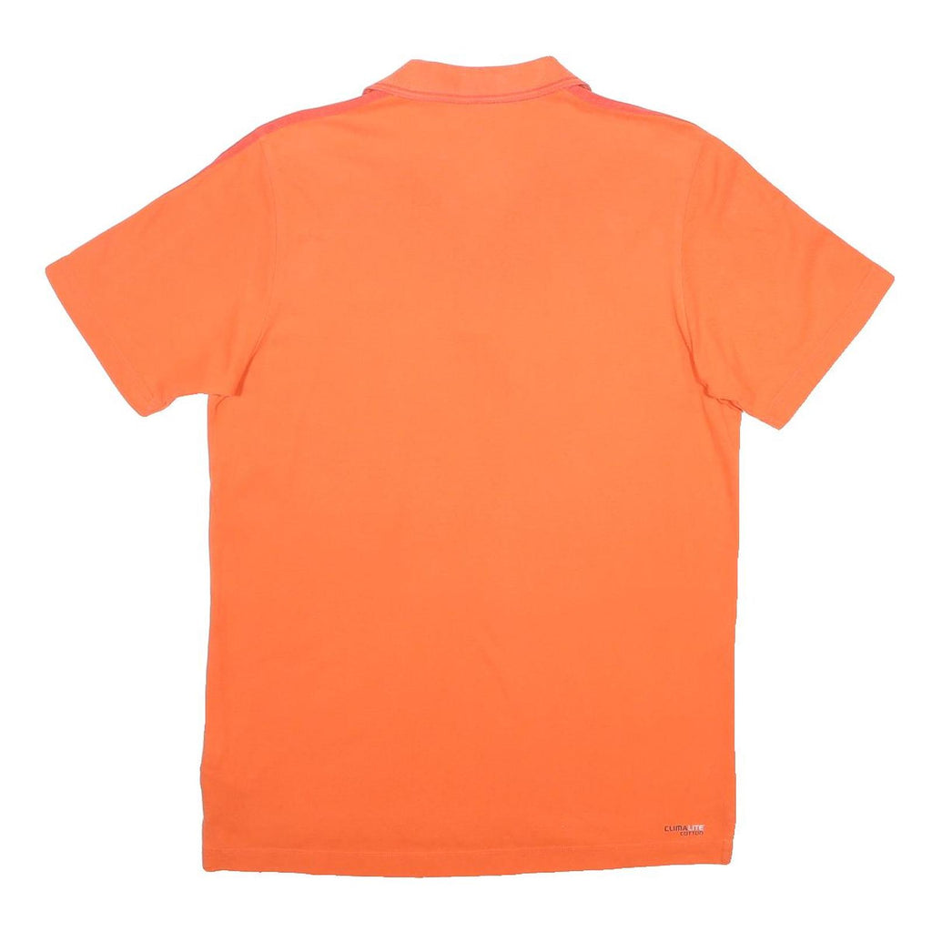 ADIDAS Mens Orange Short Sleeve Plain Polo Shirt M Cotton Blend Casual