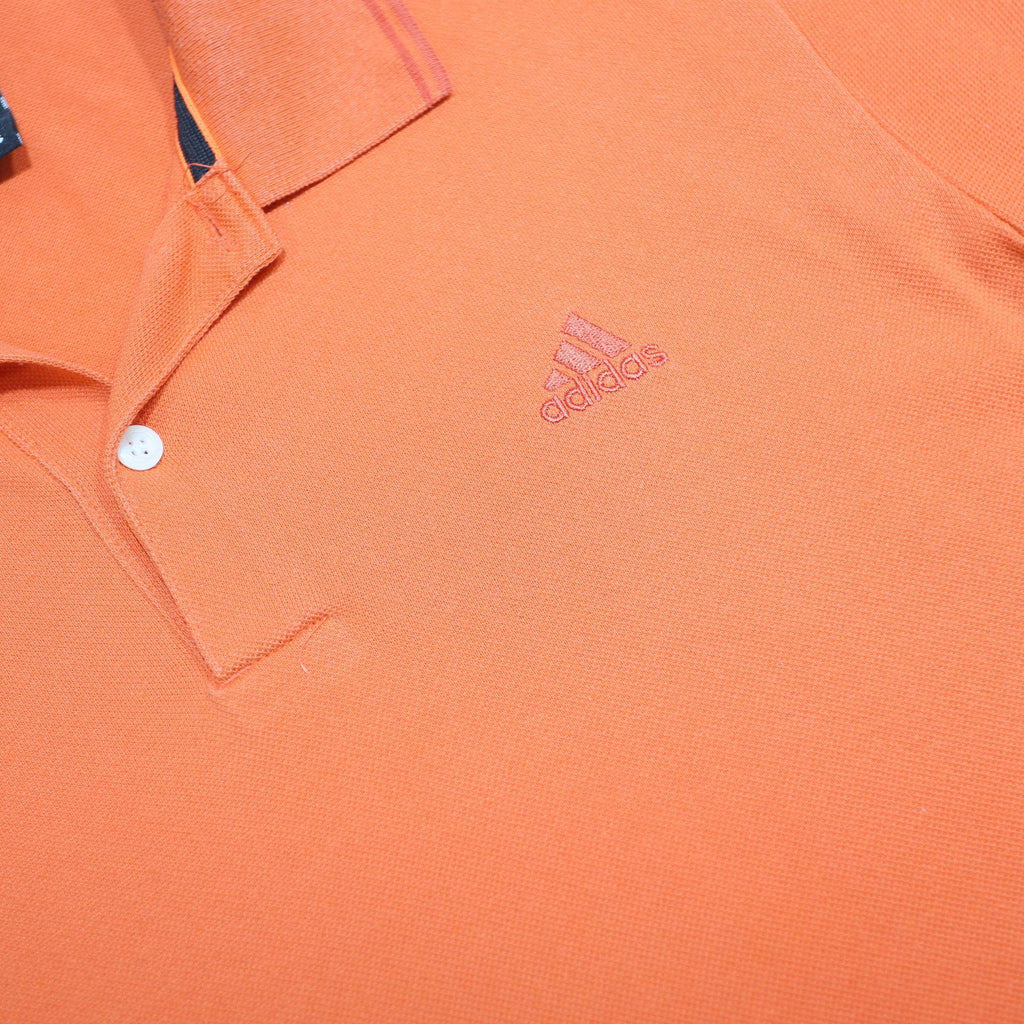 ADIDAS Mens Orange Short Sleeve Plain Polo Shirt M Cotton Blend Casual