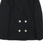 SANDRO Womens Black Wool Blend Double Breasted Jacket XS Button Closure Plain