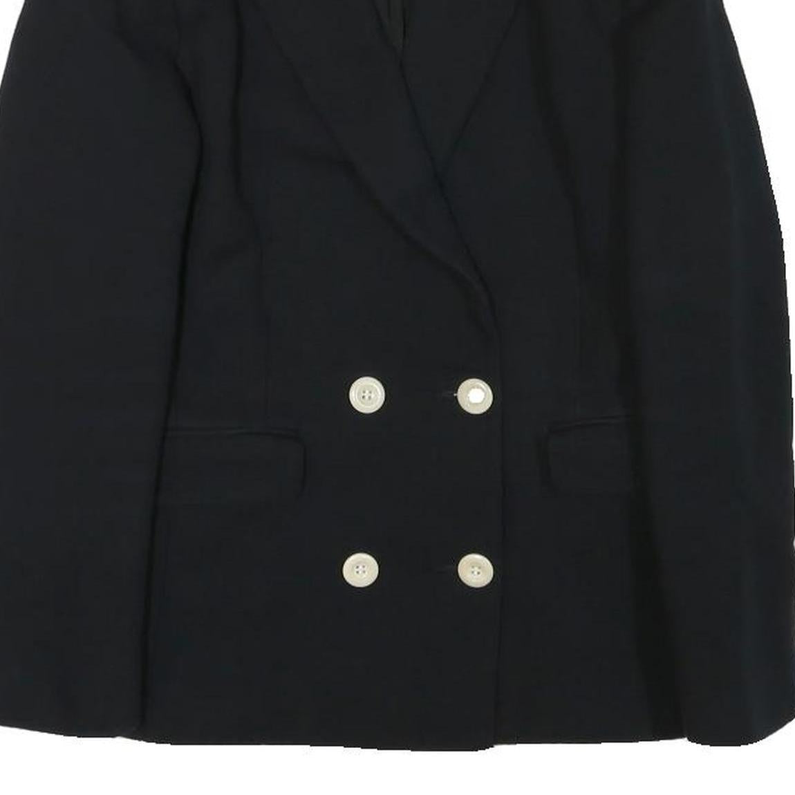 SANDRO Womens Black Wool Blend Double Breasted Jacket XS Button Closure Plain