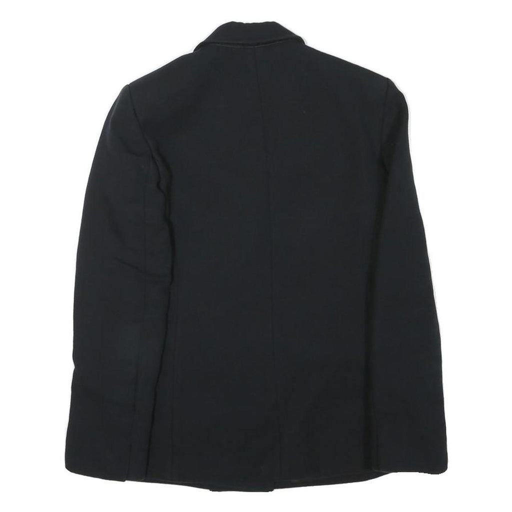 SANDRO Womens Black Wool Blend Double Breasted Jacket XS Button Closure Plain