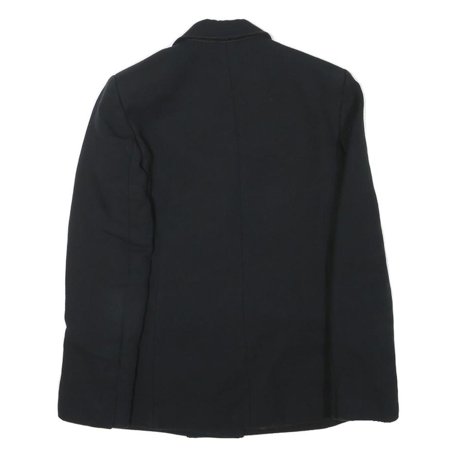 SANDRO Womens Black Wool Blend Double Breasted Jacket XS Button Closure Plain